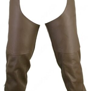 Men's Custom Double Stitched Brown Leather Chaps