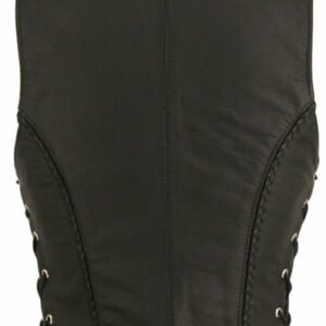 Women's Braided Leather Vest