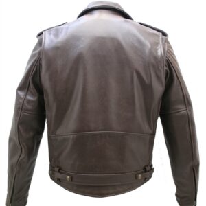 Men's Brown D Pocket Horsehide Motorcycle Jacket - Image 3