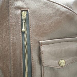 Men's Brown D Pocket Horsehide Motorcycle Jacket - Image 5