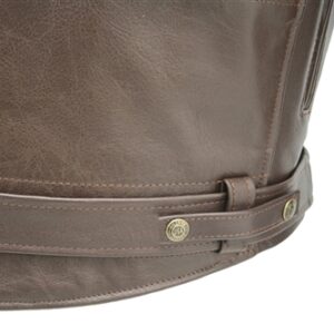 Men's Brown D Pocket Horsehide Motorcycle Jacket - Image 7