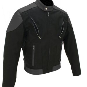 Men’s Vented Leather & Cordura Motorcycle Jacket