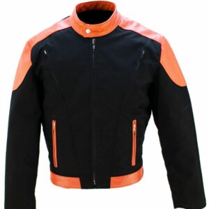 Men's Vented Leather & Cordura Motorcycle Jacket