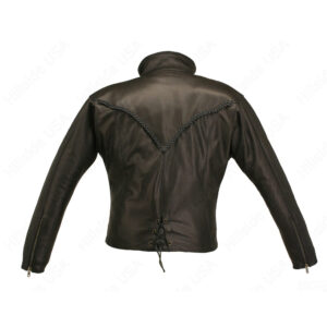 Women's Braided Leather Jacket