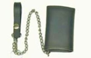 Men's Leather Trifold Chain Wallet