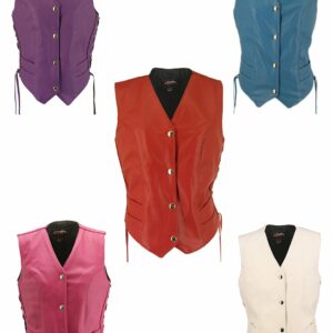 Women's Colored Leather Vest