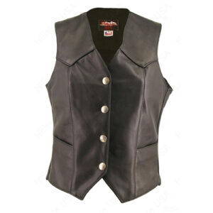 Women's Basic Leather Vest