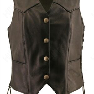 Women's Lace Side Leather Vest