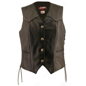 Women's Lace Side Leather Vest