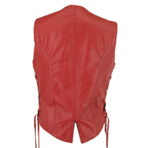 Women's Red Leather Vest