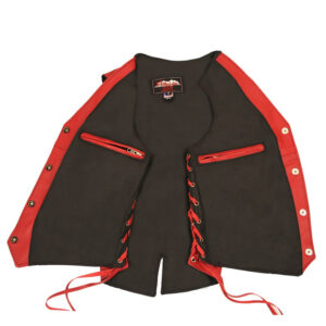 Women's Red Leather Vest