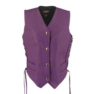 Women's Royal Purple Leather Vest