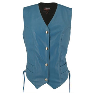Women's Turquoise Leather Vest