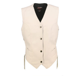 Women's White Leather Vest
