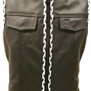 Outlaw All Leather Side Lace with Black and White Braiding