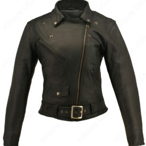 Women's Classic Leather Biker Jacket