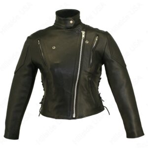 Women's Leather Vented Biker Jacket