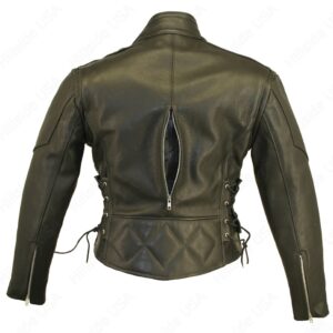 Women's Leather Vented Biker Jacket