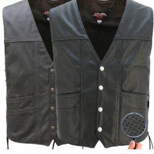 Men's Full Perforated Cruiser Biker Vest