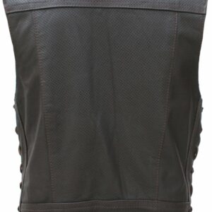 Men's Full Perforated Brown Cruiser Biker Vest