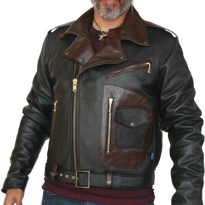 Men's Two-Toned D Pocket Motorcycle Jacket
