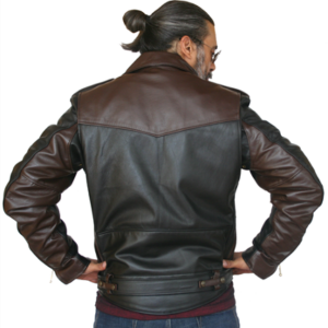 Men's Two-Toned D Pocket Motorcycle Jacket