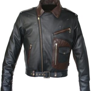 Men's Two-Toned D Pocket Motorcycle Jacket