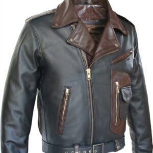 Men's Two-Toned D Pocket Motorcycle Jacket