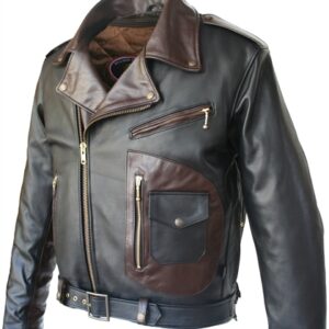 Men's Two-Toned D Pocket Motorcycle Jacket