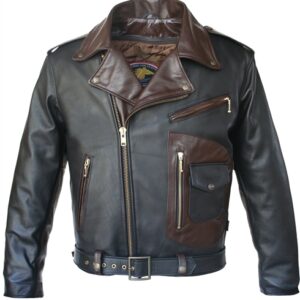 Men's Two-Toned D Pocket Motorcycle Jacket