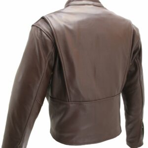 Men's Cafe Racer Leather Jacket - Image 6