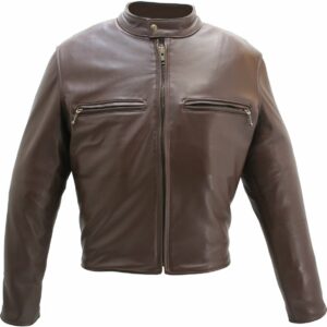 Men's Cafe Racer Leather Jacket - Image 7