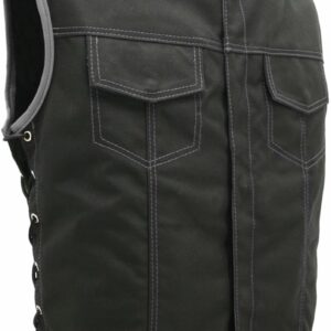 Men's SOA Style Side Lace Cordura Black with Grey Trim Vest
