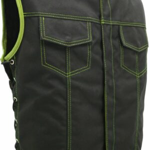 Men's SOA Style Side Lace Cordura Black with Lime Green Vest