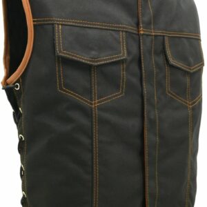 Men's SOA Style Side Lace Cordura Black with Orange Trim Vest