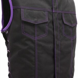 Men's SOA Style Side Lace Cordura Black with Royal Purple Trim Vest