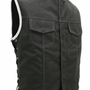 Men's SOA Style Side Lace Cordura Black with White Trim Vest