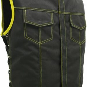 Men's SOA Style Side Lace Cordura Black with Yellow Trim Vest