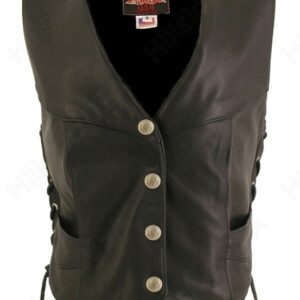 Women's Biker Vest with Laced Sides
