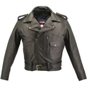 Men's D Pocket Black Biker Jacket