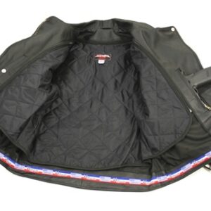 Men's D Pocket Black Biker Jacket - Image 5