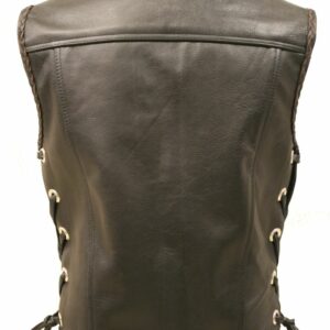Men's Elite Motorcycle Vest with Black and Brown Braiding