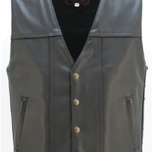 Men's "The Invader" Full Back Leather Vest