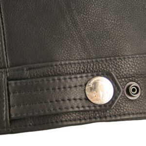 Men's Denim Style Motorcycle Vest With Collar