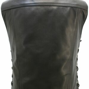 Men's Denim Style Reflective Trim Leather Vest