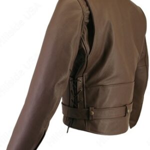 Men's Full Belted Brown Biker Jacket