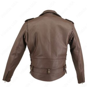 Men's Full Belted Brown Biker Jacket