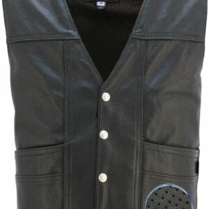 Men's Full Perforated Cruiser Biker Vest