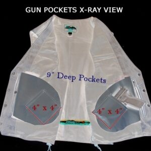 Men's gun pocket x-ray view