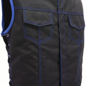 Men's SOA Style Side Lace Cordura Black with Blue Trim Vest